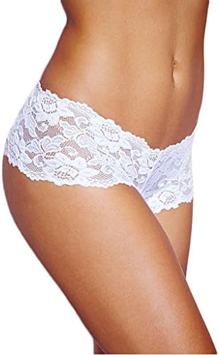 Unique and Lovely Women's All Lace Low Rise Boyshort White (XL)