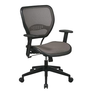 Office Star Latte Air Grid Back Deluxe Task Chair with Adjustable Arms
