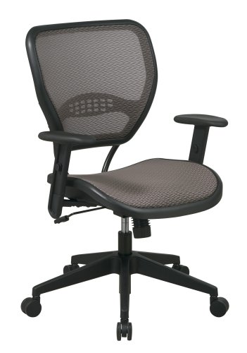 Office Star Latte Air Grid Back Deluxe Task Chair with Adjustable Arms