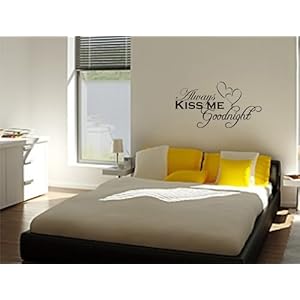 Always Kiss Me Goodnight Hearts Vinyl Wall Art Decal Always Kiss Me Goodnight Hearts Vinyl Wall Art Decal