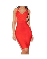 Plus Size Sexy Nylon/Rayon/Spandex Cocktail Cutout Halter Bandage Dress/Bodycon Dress/Club Dress/Prom Dress/Party Dress/Wedding Dress 