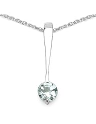 0.45 Carat Genuine Aquamarine 925 Sterling Silver Pendant