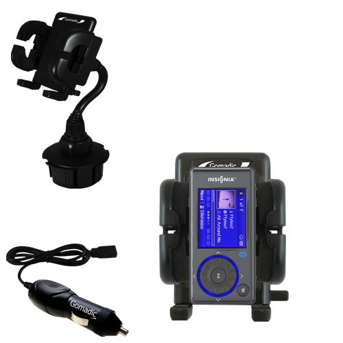 Insignia NS-4V17r Auto Cup Holder with Car Charger - Uses Gomadic TipExchange