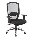 Office Star Work Smart Screen Back Mesh Seat Executive Chair, Black