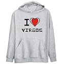 Hoodie Mens Heather Gray "I love Virgos " Zodiacs