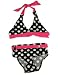 Pink Platinum - Girls Two Piece Polka Dot Bikini Swim Suit, Black, Pink photo