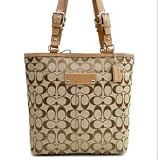 41Ky1njFVnL. SL160  Authentic Coach Purse Handbag Hampton Signature Lunch Tote Khaki 15664