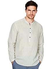 North Coast Linen Blend Striped Shirt
