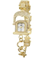 Burgi Womens BUR049YG Mother-Of-Pearl Crystal Bracelet Watch
