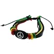 Peace Sign Rasta Friendship Bracelet - Adjustable Length