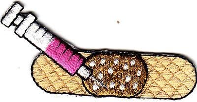 BAND-AID w/SYRINGE - Iron On Embroidered Applique Patch/Medical, Nurse, Doctor