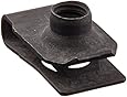 Steel Tapped-Hole U-Style Clip-On Nut, Plain Finish, 1/4"-20 Thread Size, For 0.025"-0.15" Material Thickness, 0.531" Edge Distance (Pack of 25)