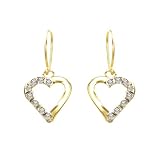 Diamond Fascination 14K Yellow Gold Diamond Accent Heart Dangle Earrings