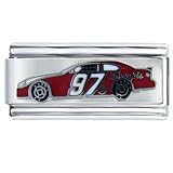Nascar #97 Car Superlink Licensed Sports Italian Charms Bracelet Link