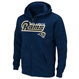 NFL Men's St. Louis Rams Classic II Long Sleeve Fullzip Fleece With Hood (Athletic Navy, Medium)
