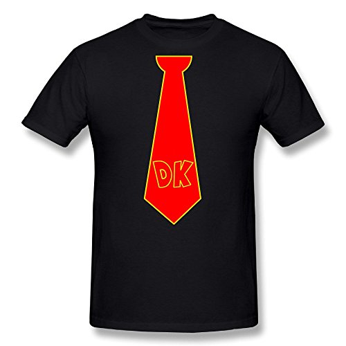 YIYONGFENGZHEN Men's Donkey Kong Tie Video Game Retro T-shirt S Black