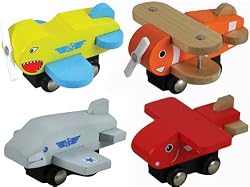 Wooden Airplanes - 4 Pack