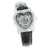 Ladies Diamond Heart Watch 0.30ct Black Luxurman