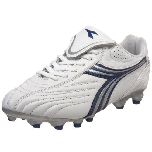 Diadora Women's Stile 10 LT MG 14 Soccer Shoe,White/Blue,8.5 M US On Sale