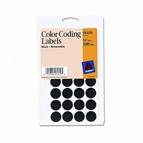AVERY-DENNISON AVE05459 Self-Adhesive Removable Labels, 3 4in dia, Black, 1008 Pack Sold... by Avery