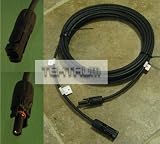 Tektrum 25ft Long PV Extension Cable with MC4 M/F Connectors for Outdoor Solar Panel (Set of 2)