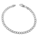 BeautifulSolid925SterlingSilverCurbLinkBracelet9Inch