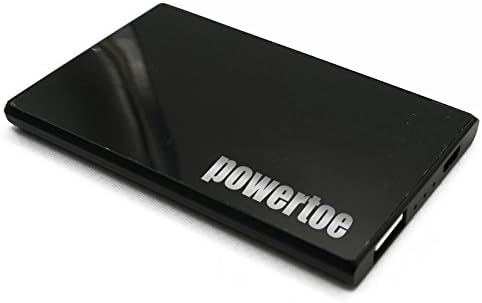 Power Bank By Powertoe - Universal Slim Black Portable Rechargeable Battery Phone Charger for Iphone, Htc, Nexus, Galaxy S5 S4 S3, Nokia Lumia, Outdoor, Golf - Ultra Thin Backup Powerbank Pack for a Quick Emergency Charge, 2200mah, 12-month Warranty