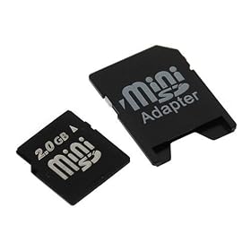 High Speed Secure Digital Mini SD Memory Card with Adapter - 2 GB for Audiovox PPC-6700, HTC 8125, 2125, MDA, SDA, LG VX9800, Motorola Q, Q9m, Q9c, Nokia E61, E62, Sharp Sidekick III, Palm Treo 750, 755p Smartphone