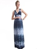 Ever Pretty Stretchy Sexy V-neck Floral Printed Empire Line Evening Dress 09666