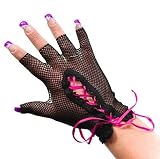 Fingerlose Netz-Handschuhe DARK PRINCESS black-pink