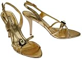 GO MAX Metallic Stiletto Pumps w/ Crystal (Gold)