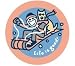 LIFE IS GOOD GO WITH THE SNOW DOG SLED ROUND STICKERS (PACK OF 2) PERFECT FOR SPREADING CHEER AND OPTIMISM!