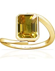 14K Yellow Gold Emerald Cut Yellow Sapphire Solitaire Ring