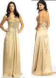 #2143 Rhinestone Bead Top Gown Evening Dress
