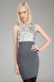 Valentino Red Grey Sequin Dress