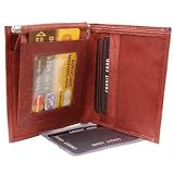 BROWN LEATHER MEN'S WALLET W/ REMOVABLE BILL HOLDER