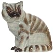 Ceramic Pottery British Short Hair Cat Bank Approx. 7.5"H