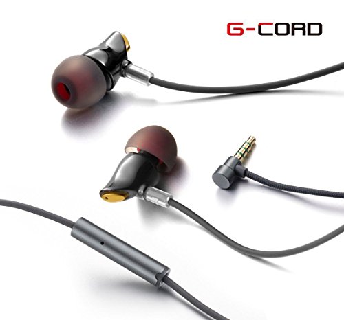 G-Cord In-Ear Earphones Stereo Sound Earbuds Noise Isolating Headphones for All iPhones Samsung Mobiles Tablets MP3 Players and More