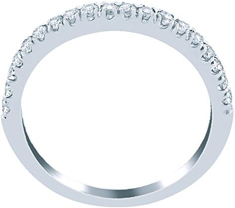 Pave Set Diamond Wedding Anniversary Band 10k White Gold size 6 (0.32 Cttw, I Color I Clarity)