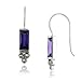 Marcasite and Amethyst Earrings in Sterling Silver title=
