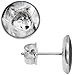 Blazing Blue Eyed Night Wolf Stud Earrings