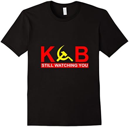 Men's KGB Still Watching You - Soviet Communism Russian Shirt Medium Black