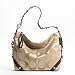 Coach 24CM Signature Sateen Hobo Carly Khaki Mahogany 15250