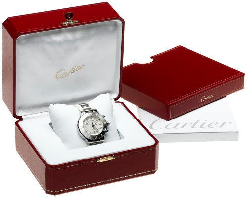 Cartier Men's Must 21 Stainless Steel and White Rubber Chronograph Watch #W10184U2