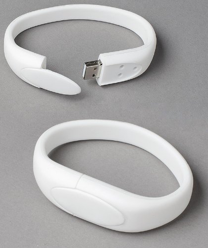 White Wristband USB Flash Drive 16GB
