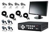 4 channel 120 FPS H.264 System and IR Cameras Complete DVR Package with 19 inch LCD Monitor