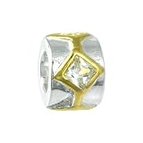 Carlo BIAGI Bead 925 Silber 4 Ringe Bicolor Armband Anh�nger BTTCZ21von "Carlo Biagi Beads"