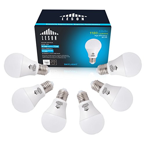 Leson a19 led light bulb standard e26/e27 base 9w energy saving, …