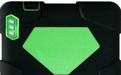Travellor® Series Kindle Fire HDX 7" Cover Case New Hot Item High Quality Slim Fit Silicone Plastic Dual Protective Back Cover Standing Case Kid Proof Military-duty Case Rainproof Shockproof Dustproof Case for Amazon Kindle Fire Hdx 7 Inch(will Only Fit Kindle Fire hdx 7" 2013) Tablet Laptop-multiple Color Options (black green)
