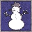 Snowman Blue Leather Luggage Tag